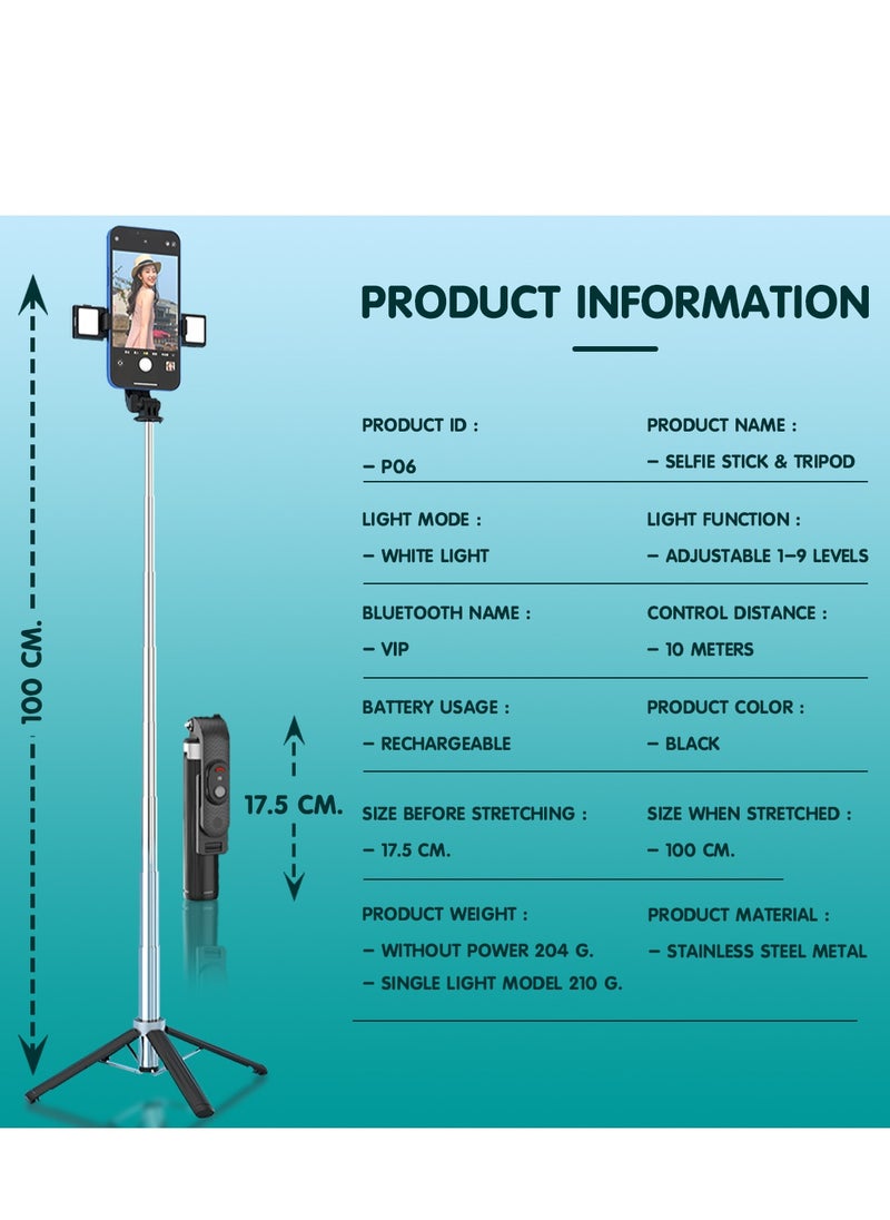 Generic - Wireless Selfie Stick with Remote Control for Smartphones, Extendable Tripod for Perfect Photos and Videos - Image 1