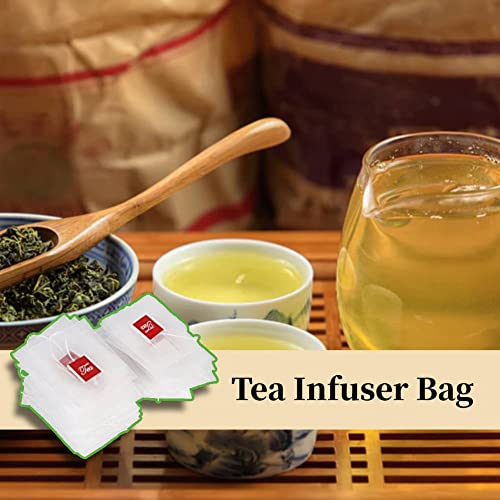 YOSOO 100Pcs Tea Filter Bags, Nylon Tea Infuser Bag Spice Filter Tea Strainer Bags With String, Size(L x W) Approx. 7 x 6cm / 2.8 x 2.4inch - Image 4