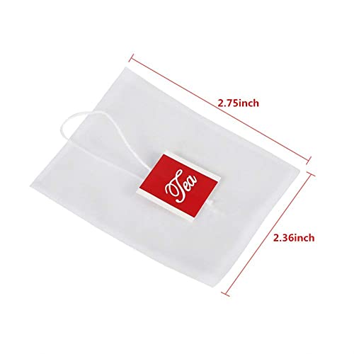 YOSOO 100Pcs Tea Filter Bags, Nylon Tea Infuser Bag Spice Filter Tea Strainer Bags With String, Size(L x W) Approx. 7 x 6cm / 2.8 x 2.4inch - Image 2