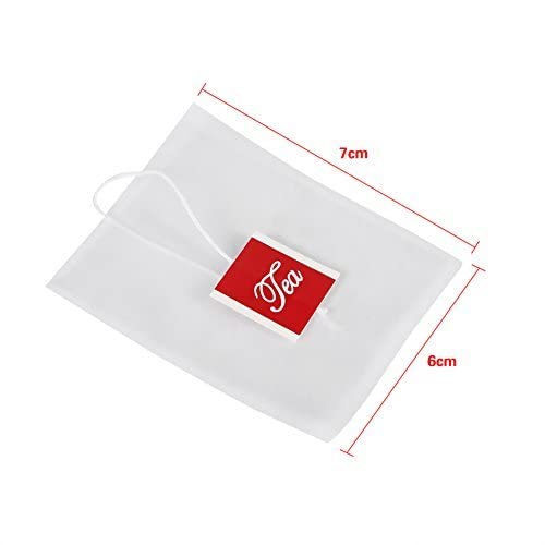 YOSOO 100Pcs Tea Filter Bags, Nylon Tea Infuser Bag Spice Filter Tea Strainer Bags With String, Size(L x W) Approx. 7 x 6cm / 2.8 x 2.4inch - Image 3