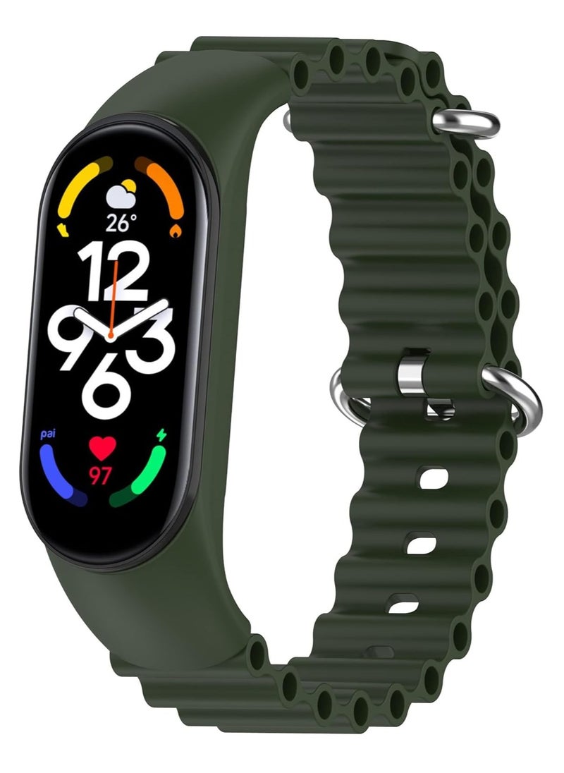 ten.tech - Tentech Ocean Sport Silicone Replacement Band Adjustable Stretchy Women Men for Xiaomi Mi Band 3 / Mi Band 4, Band for Xiaomi Mi M3/M4 - green - Image 1