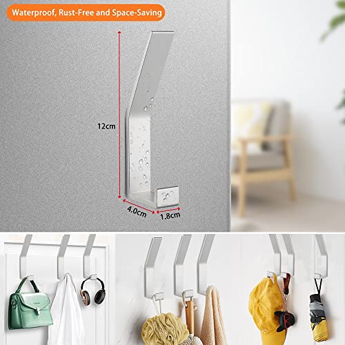 PD GROW PDGROW Coat Hooks Wall Mounted, 4 Packs Wall Hooks for Hanging Clothes, Coat, Towel, Rope, Keys, Hats, Purse, Wall Hangers for Kitchen, Bathroom, Door, Cabinet, Hallways, Bedrooms (Silver, 4 Packs) - Image 3