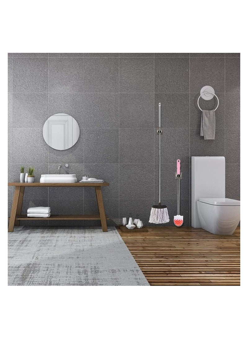 SYOSI Mop Holder Self Adhesive Broom Wall Mounted Organizer Garden Tool Hanger Sweeping Brush Tidy No Drilling Super Anti-Slip Split Type for Closet Kitchen Bathroom 10 Pieces  - Image 4