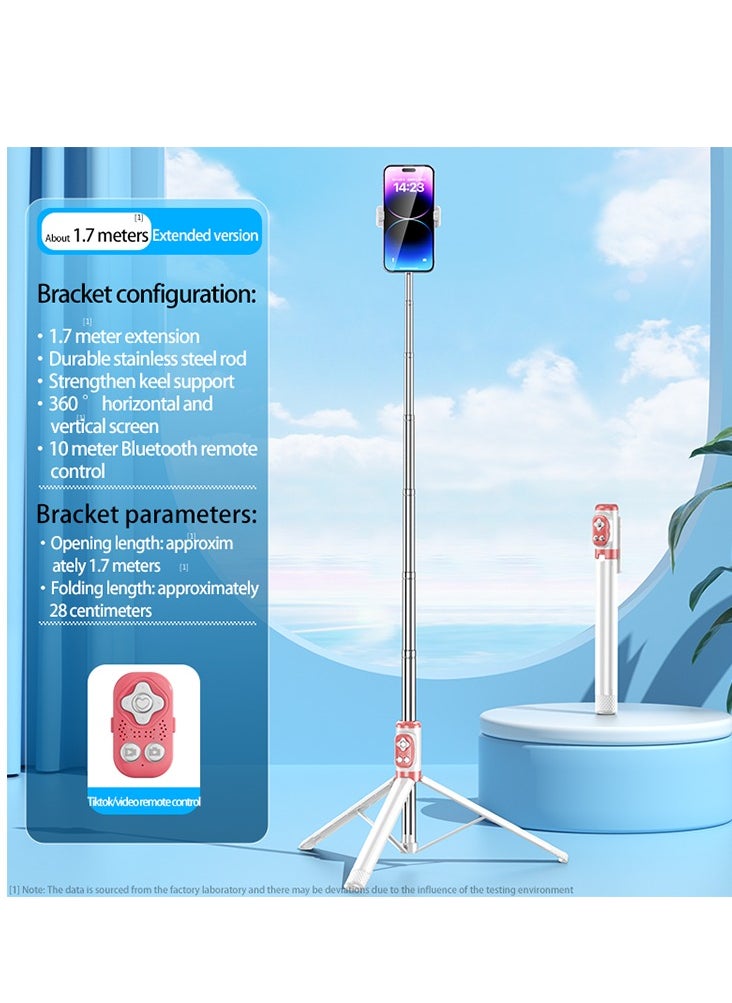 Generic - Wireless Bluetooth Tripod Selfie Stick with Dual LED Ring Light and Remote for iPhone Samsung | Portable and foldable mobile phone holder, ideal for travel - Image 1