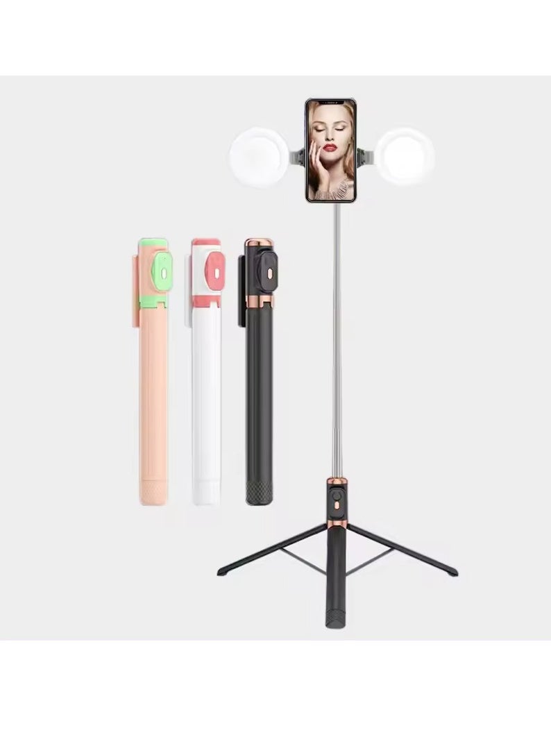 Generic - Wireless Bluetooth Tripod Selfie Stick with Dual LED Ring Light and Remote for iPhone Samsung | Portable and foldable mobile phone holder, ideal for travel - Image 1