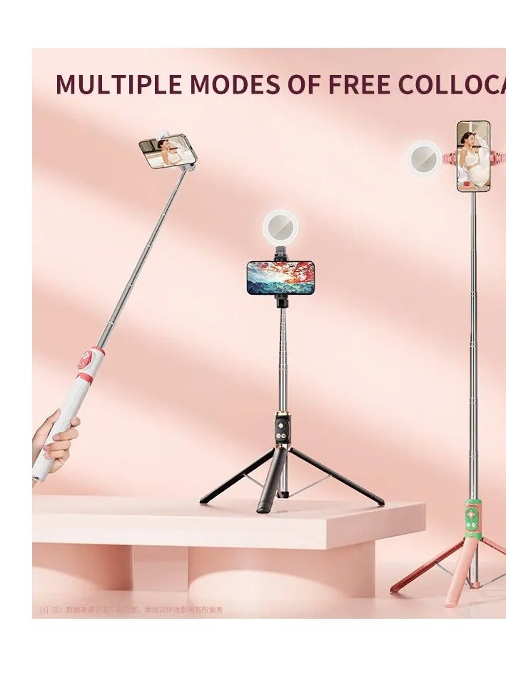 Generic - Wireless Bluetooth Tripod Selfie Stick with Dual LED Ring Light and Remote for iPhone Samsung | Portable and foldable mobile phone holder, ideal for travel - Image 1