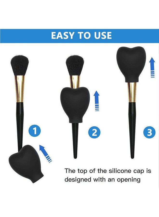 maycreate MAYCREATE® 3 Sizes Makeup Brush Cover Set Silicone Travel Dustproof Covers for Makeup Brushes Reusable Foundation Brush Protector Cap Universal for Single & Multi-fit - Brush Not Included - Image 3