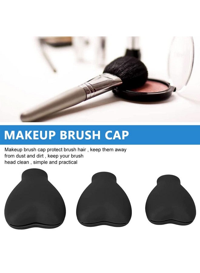 maycreate MAYCREATE® 3 Sizes Makeup Brush Cover Set Silicone Travel Dustproof Covers for Makeup Brushes Reusable Foundation Brush Protector Cap Universal for Single & Multi-fit - Brush Not Included - Image 5
