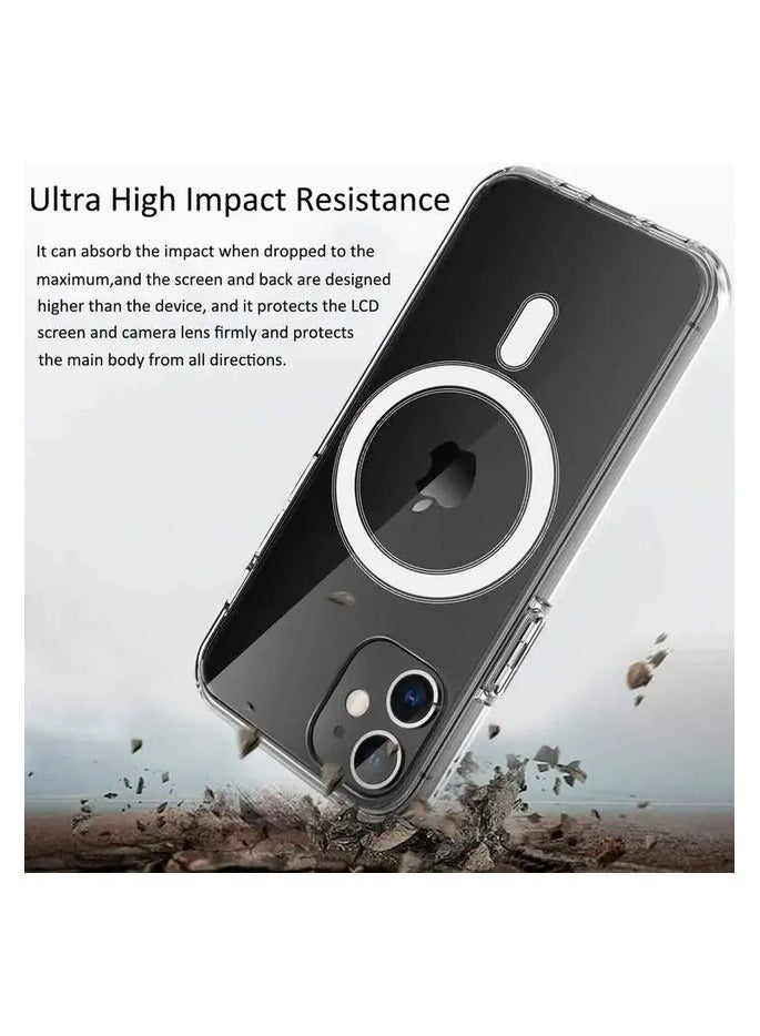 ديفيا جراب مغناطيسي مقاوم للصدمات لهاتف iPhone 12 / 12 Pro مقاس 6.1 بوصة / مقاوم للخدش / مغناطيس مدمج / متوافق مع MagSafe / رفيع وخفيف وسهل الإمساك به / مصنوع من البولي كربونات الشفاف والمواد المرنة - شفاف للغاية - Image 4