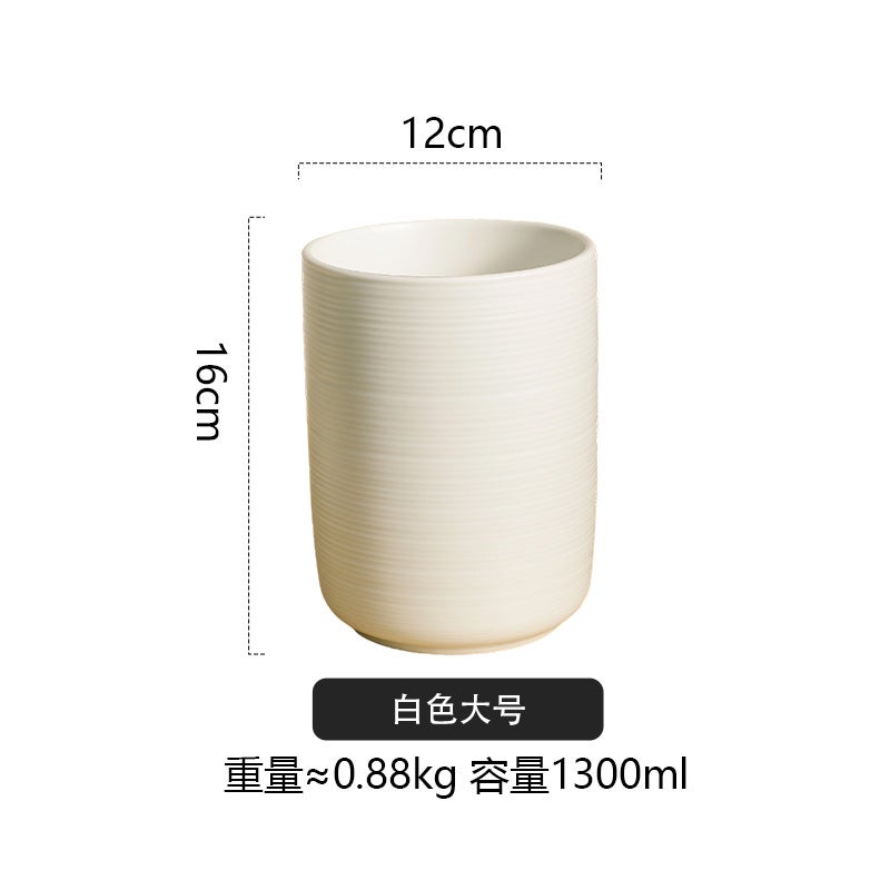 Simple Brushed Ceramic Storage Tube Chopstick Storage Household Kitchenware Storage Bucket Storage Jar Spatula Soup Spoon Storage Tube - Image 1