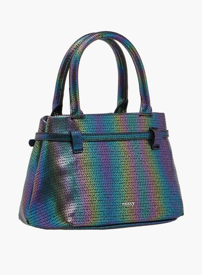 MISSY Embellished Tote Bag with Double Handle Ramadan Collection