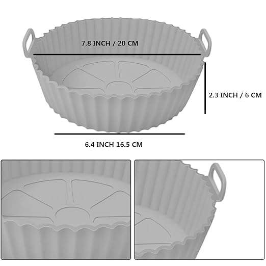 Zentiny Creation 6 Pcs Silicone Air Fryer Liner air Fryer Accessories Pot Baske for Microwave Oven Oil Sprayer Bottle and Oil Brush and Spatula Set Pack of 9 - Image 2