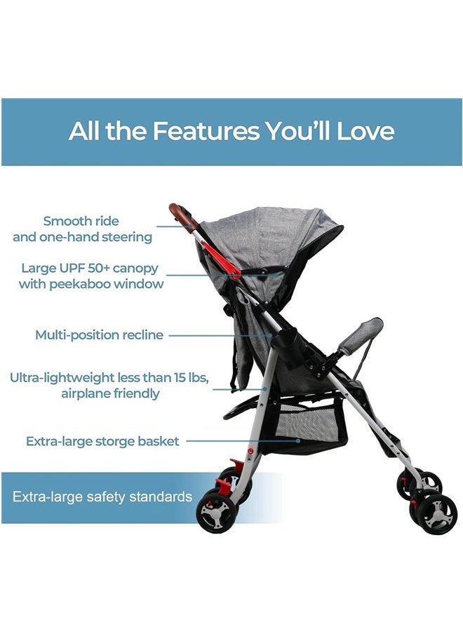 Beauenty Baby Stroller for Toddler, Foldable Aluminum Alloy Pushchair with Adjustable Backrest, 2 in 1 High Landscape Bassinet Pram for Infant & Toddler  - Image 4