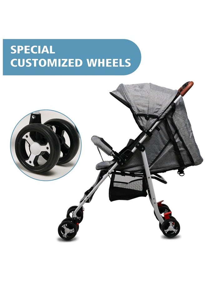 Beauenty Baby Stroller for Toddler, Foldable Aluminum Alloy Pushchair with Adjustable Backrest, 2 in 1 High Landscape Bassinet Pram for Infant & Toddler  - Image 2