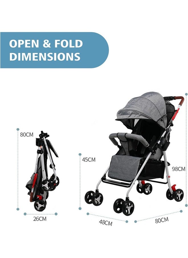 Baby Stroller for Toddler, Foldable Aluminum Alloy Pushchair with Adjustable Backrest, 2 in 1 High Landscape Bassinet Pram for Infant & Toddler - pzsku/Z822C42577E05A7E436C3Z/45/_/1715421120/1d692d44-88f2-45bb-b8eb-0977955c4fad