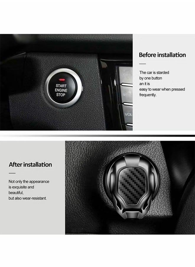 Car Push Start on Cover, Engine Stop Protective Cover Decoration, Interior Modification Accessories to (Black) - Image 4