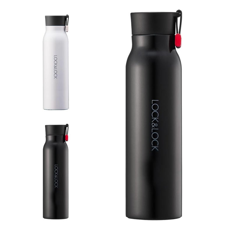 LocknLock قفل اسم كوب السفر الحراري المعزول بالفولاذ المقاوم للصدأ 17 أونصة أسود