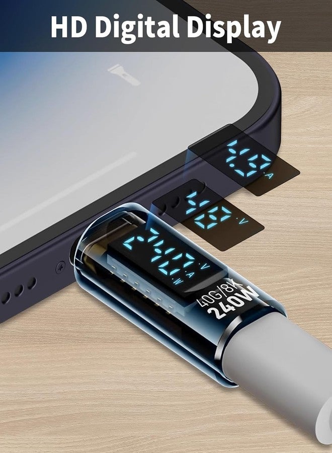 ETZIN 240W USB C Extension Adapter with Digital Display, 40Gbps USB C Male to Female Adapter,Type C Ada-pter Support 8K@60Hz for Thunderbolt 15 Pro More C Cables/Devices Blue - Image 5