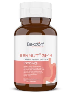 Bekdorf Beknut GI-14 – Plant-Based Digestive Support | Anti-Bloating, Gut Health & Acid Reflux Relief | 30 Vegan Capsules, 1000mg  - Image 1
