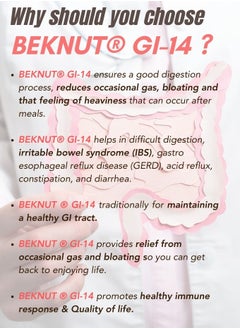 Bekdorf Beknut GI-14 – Plant-Based Digestive Support | Anti-Bloating, Gut Health & Acid Reflux Relief | 30 Vegan Capsules, 1000mg  - Image 4