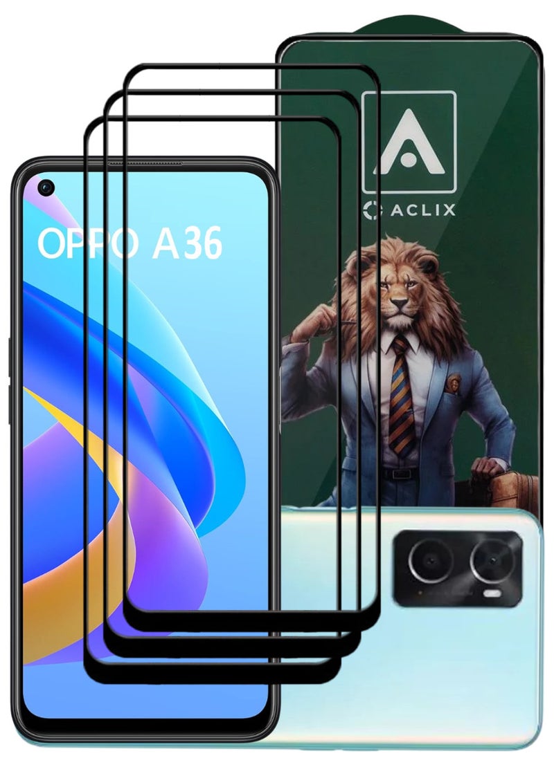 ACLIX 3 Pieces Antistatic ESD Dustproof Premium Quality High Definition Tempered Glass Screen Protector Designed For Oppo A36 - Image 1