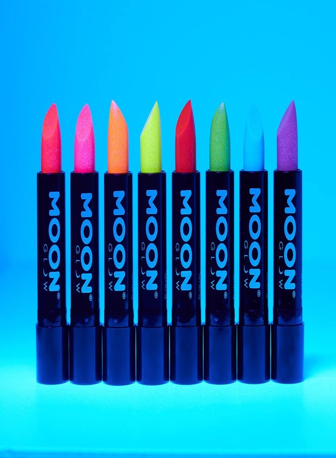 Moon Glow - 5g Neon UV Glitter Lipstick - Orange - Glows brightly under blacklights - Image 3