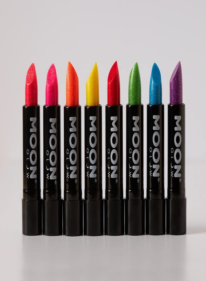Moon Glow - 5g Neon UV Glitter Lipstick - Orange - Glows brightly under blacklights - Image 2