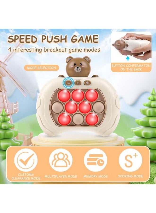 EzzySo - Electronic Quick Push Light Up Pop Game Fidget Toys for Adults and Kids with Lanyard,Puzzle Game Machine Push Pop Bubble Fidget Sensory Toy Birthday Gifts - Image 1