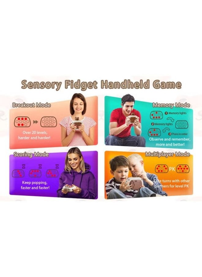 EzzySo - Electronic Quick Push Light Up Pop Game Fidget Toys for Adults and Kids with Lanyard,Puzzle Game Machine Push Pop Bubble Fidget Sensory Toy Birthday Gifts - Image 1