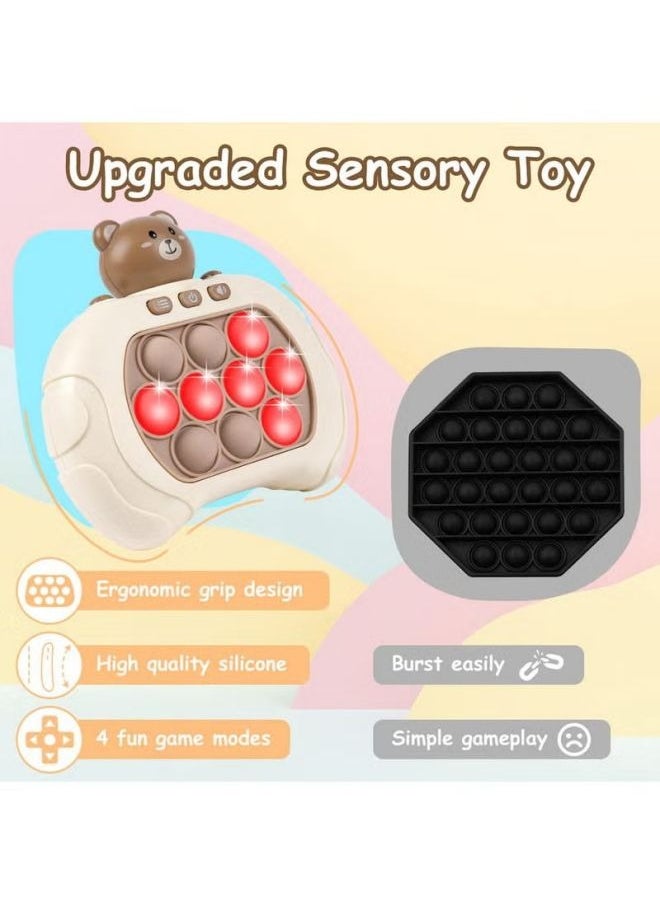 EzzySo - Electronic Quick Push Light Up Pop Game Fidget Toys for Adults and Kids with Lanyard,Puzzle Game Machine Push Pop Bubble Fidget Sensory Toy Birthday Gifts - Image 1