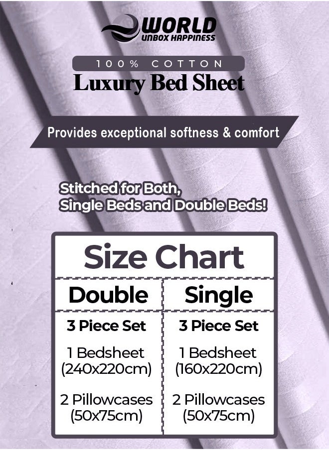 3 Piece Luxury Purple Striped Bed Sheet Set with 1 Flat Sheet and 2 Pillowcases for Hotel and Home Crafted from Ultra Soft and Breathable Cotton for Year-Round Comfort, (Single/Double) - pzsku/Z822CA2A8775C79FB6D90Z/45/_/1728567318/bd9114f0-3581-47aa-9506-1964e54659d7