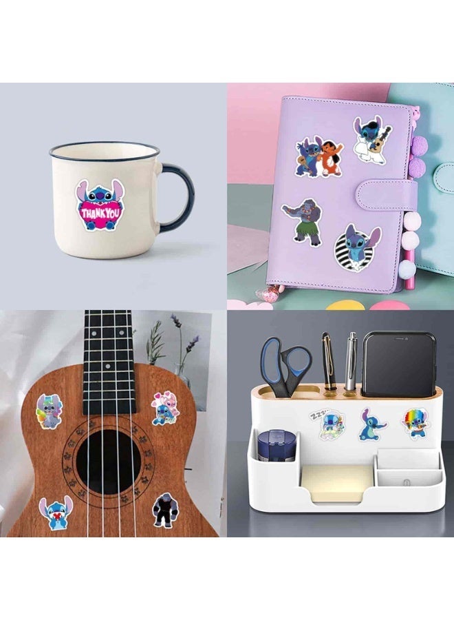 أديلي 100 قطعة ملصقات ستيتش كرتونية، ملصقات فينيل مقاومة للماء للابتوب وزجاجة الماء والهاتف والسكيت بورد والشنطة والسيارة - Image 4