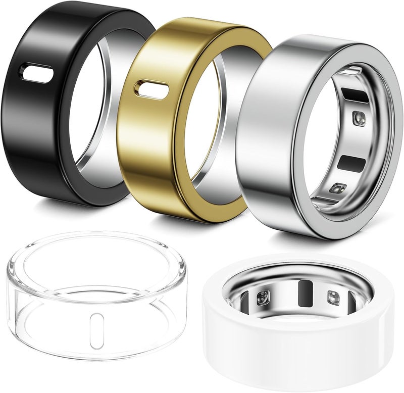Hexasider 5 Pack Ultra-Thin Cover Compatible with Oura Ring Gen 4/Oura Ring Gen 3 Horizon/Heritage Protector, Abrasion-Resistant TPU Case for Women Men Working Out Gym Accessories, Size 7 - Image 1