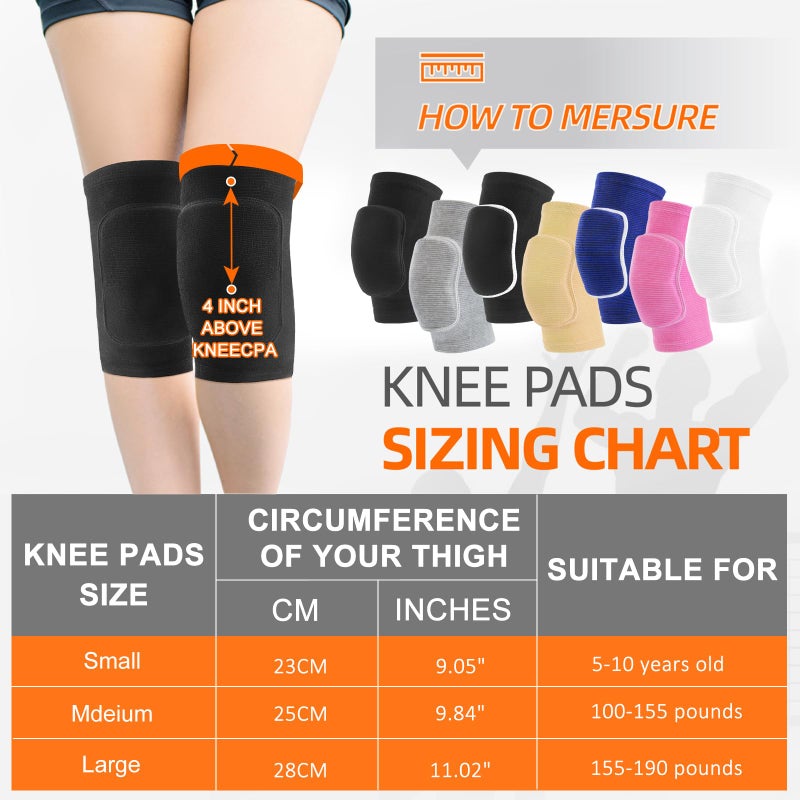 HISFFOG Volleyball Knee Pads for Dancers, Soft Breathable Knee Pads for Men Women Younth Girls Kids Knees Protective, Knee Braces for Volleyball Football Dance Yoga Wrestling Running Cycling - Image 3