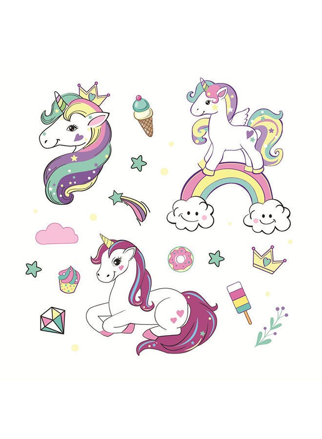 NIBEMINENT Decorative Unicorn Pattern Wall Sticker Multicolour 30 x 60centimeter