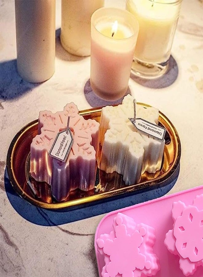 BASEMMAHER Christmas Snowflake Silicone Chocolate Mold for Baking Cake Biscuits Fondant Candy Ice Cube Bath Bombs Jelly Making Soap Candles Molds for Xmas Party Holiday Decorating 2Pcs - Image 5