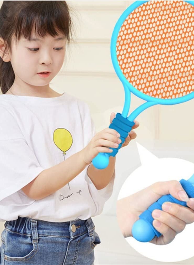 KASTWAVE Kids Tennis Racket Set For Toddlers Indoor/Outdoor (1 Pair Blue) - Image 4