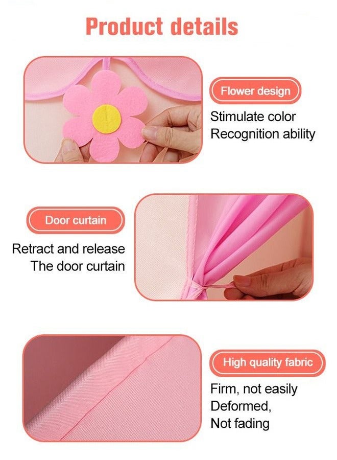 رولستيمي أطفال خيمة داخلي أو في الهواء الطلق طفل خيمة مع عدة نوافذ للبنين بنات هدية مناسبة 3-4 شخص كبير الاطفال مسرح خيمة اللعب الوردي - Image 3