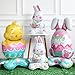 UAEYW 4Pcs Easter BalloonsLarge Size Bunny Rabbit Chicken Egg Shaped Mylar Foil Balloons for Happy Easter Birthday Party Home Spring Decorations - Image 2