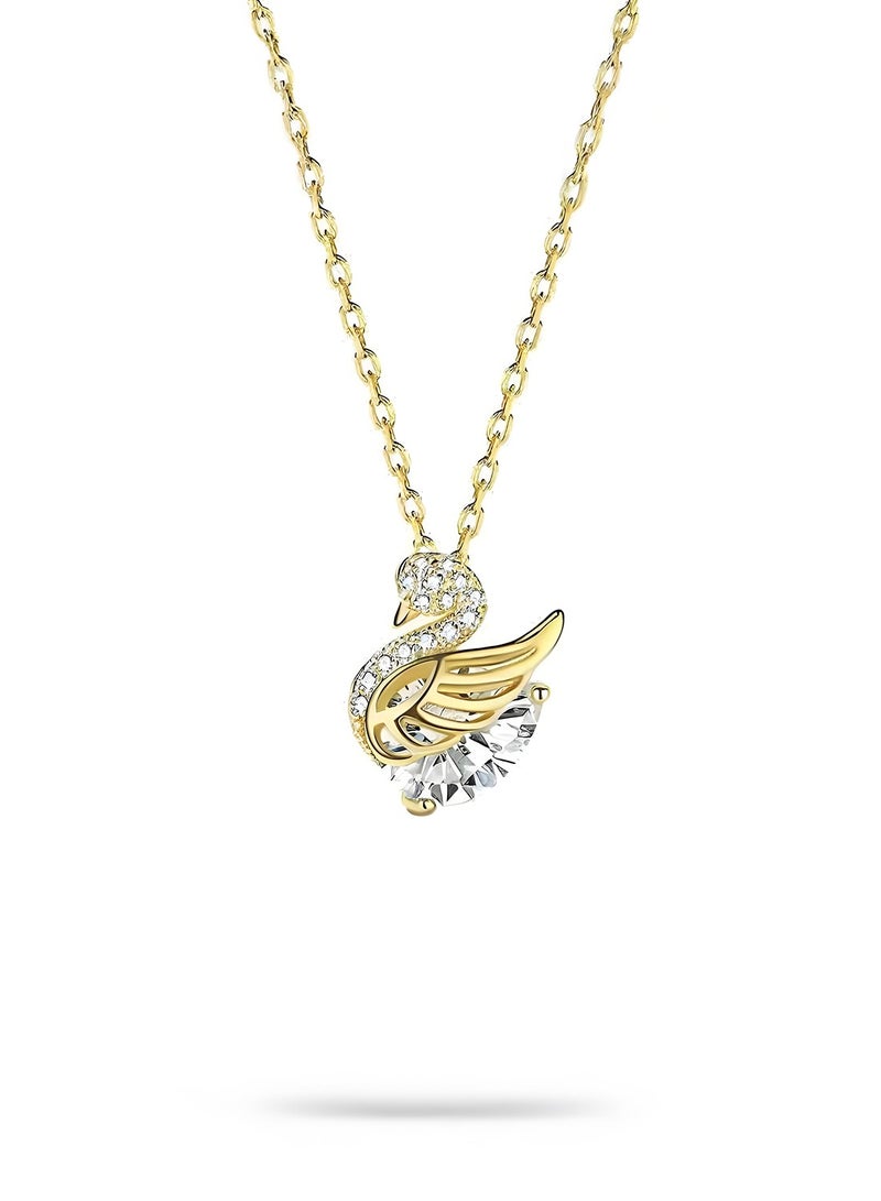 KevKev Swan Crystal Necklace - 18K Gold Plated Titanium Steel Chain，Valentine's Day birthday gift, suitable for Women girls - Image 5
