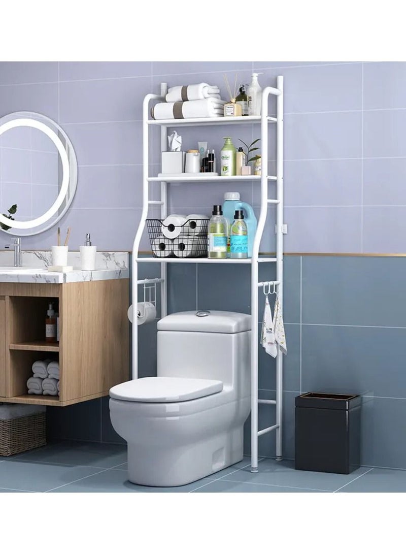 DIGI CORE 3 Tier Over The Toilet Storage Rack, Multifunctional Bathroom Organizer Over Toilet Shelf, Stable Freestanding Toilet Rack Storage Shelves, Space Saver Organizer - Image 1