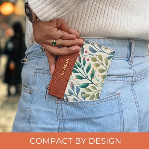 HAMELIN Women Canvas Wallet | Small & Stylish with Card Holder | Slim Wallet for Travel & Daily Use | Money Purse | Ideal Gift | Sage Vines, Brown - Image 4