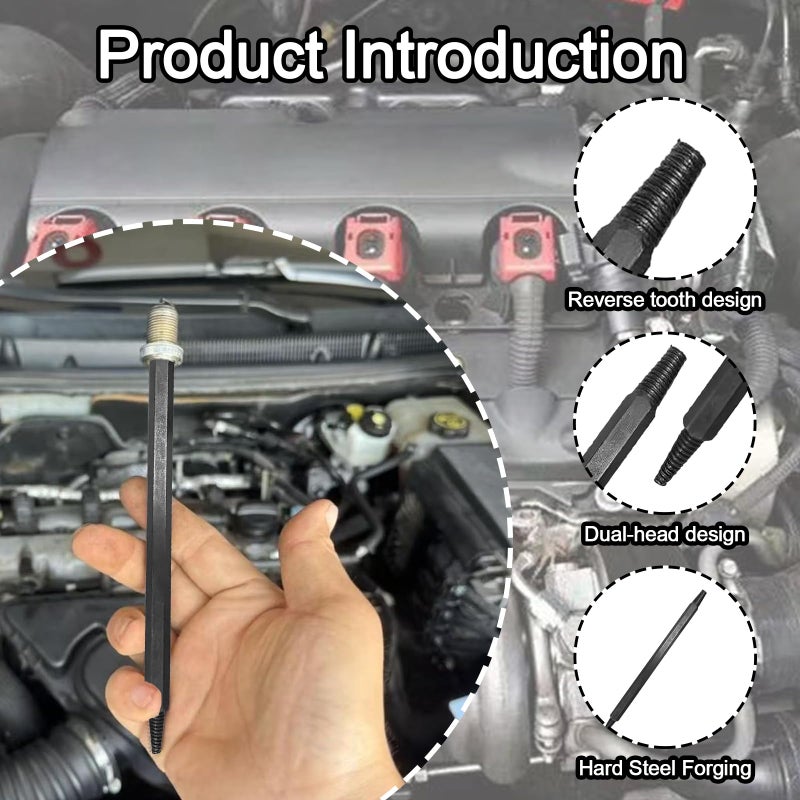 Xanadued Broken Spark Plug Remover Tool, Broken Spark Plug Extractor Tool for Car, Truck, Motorcycle Engine Repair - Image 3