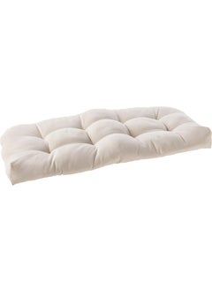 ATOOTFUSION ATOOTFUSION Collection Outdoor Loveseat Cushions Thick Tufted Patio Chair Seat Pads Premium Comfort FiberFilled 100 Polyester Durable Easy Care 48x18 for Lounge Bench 1 Pack Off White  - Image 1