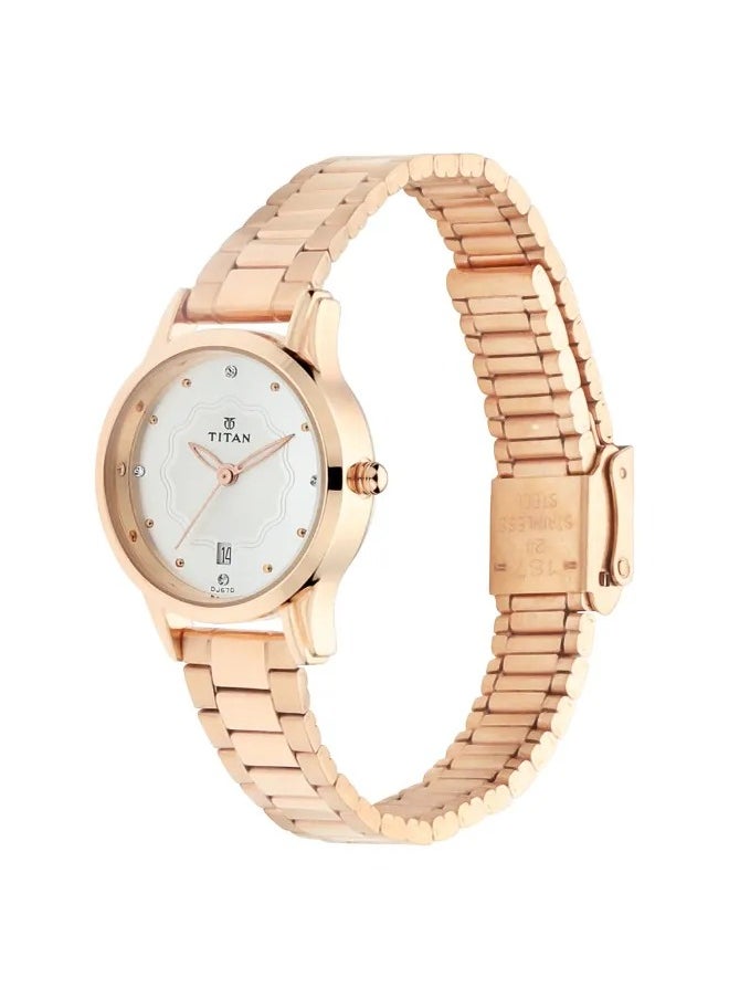 TITAN Women's Analog Round Shape Metal Wrist Watch - 2628WM01 - 33 Mm  - Image 3