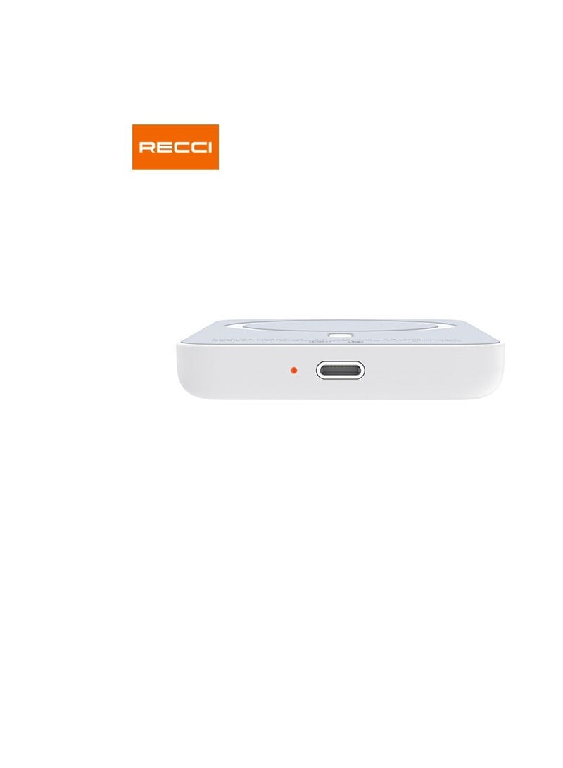 RPB-W05 Wireless Power Bank Get Rid of Wires Wireless magnetic power bank with 5000 mAh battery capacity, fast auto charging with 5 watt power, fits various devices with Lightning input.