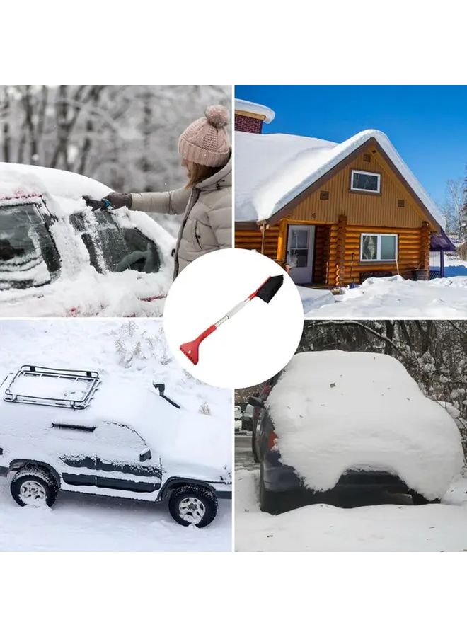 2 in 1 Red Car Snow Shovel and Ice Chopper Detachable Snow Brush for Winter Car Care - Image 1