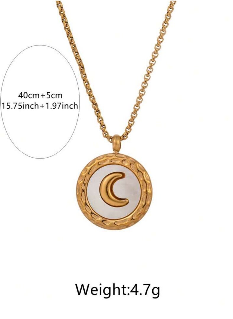 sixtyfour Elegant Stainless Steel Gold Plated Necklace For Women  - Image 3