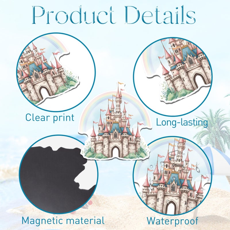 HemerVows Cruise Door Decorations Magnetic, 12 Pcs Princess Castle Cruise Door Magnets, Cruise Magnets for Door Decoration Vacation Fridge - Image 3