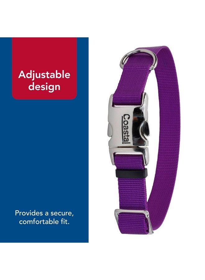 Coastal Pet Adjustable Dog Collar with Metal Buckle - Fade-Resistant Dog Collar Perfect for Walking & Tie Outs - Comfortable Collar with Snap Lock - Purple - 3/4" x 14" - 20" - Image 5